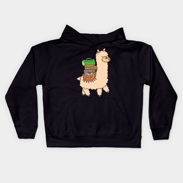 Alpaca on the road. Kids Hoodie by theanimaldude